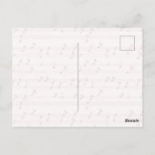 Carte Postale Partition de violon rose (Dos)