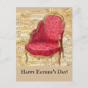 Carte Postale Partition en relief Musique Victorian Chair Fête d