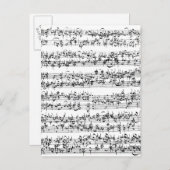 Carte Postale Partition musicale de Johann Sebastian Bach (Devant / Derrière)