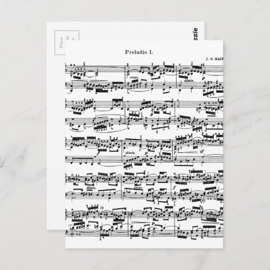 Carte Postale Partition par Bach (Devant / Derrière)