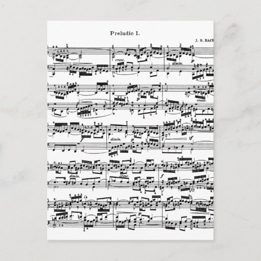 Carte Postale Partition par Bach (Devant)