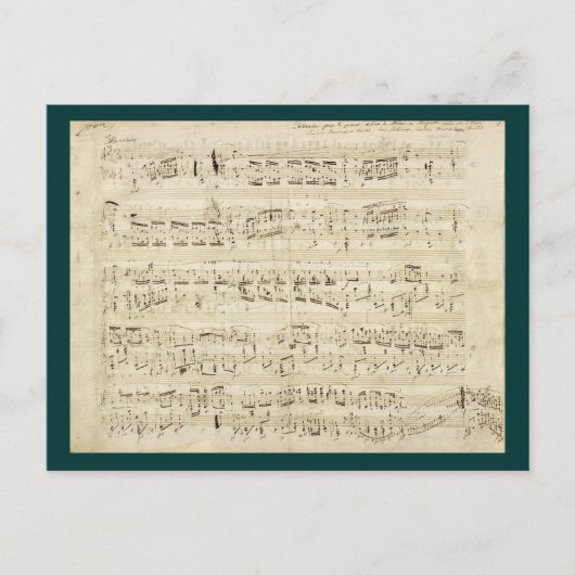 Carte Postale Partition sur parchemin manuscrite en encre (Devant)