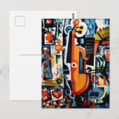 Carte Postale Parto de Viola Bom Menage, Cubisme, (Devant / Derrière)