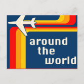 Carte Postale partout dans le monde, rayures rétro (Devant)