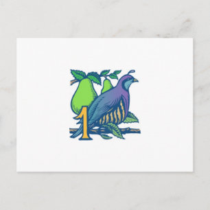 Carte Postale Partridge dans un arbre à poires