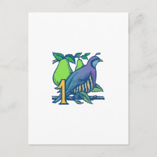 Carte Postale Partridge dans un arbre à poires