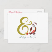 Carte Postale Partridge rétro dans un arbre à poires illustré à  (Devant / Derrière)