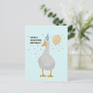 Carte Postale Party Duck Pun : Avoir un quille Anniversaire