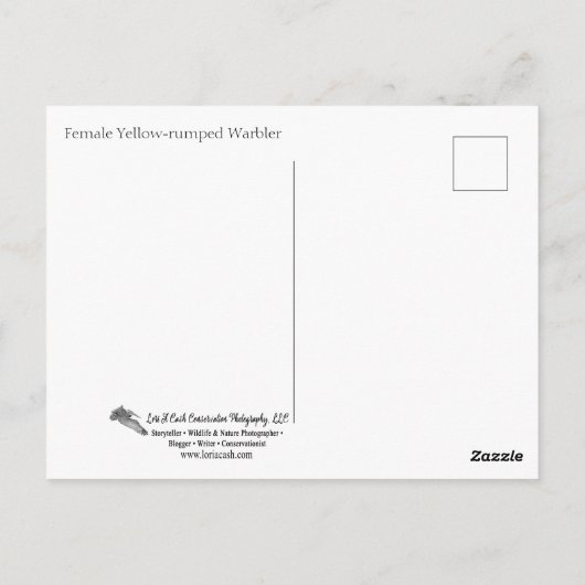 Carte Postale Paruline perchée (Dos)