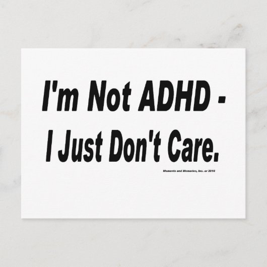 Carte Postale Pas ADHD (Devant)