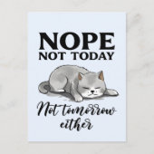 Carte Postale Pas aujourd'hui, pas demain - Chat endormi (Devant)