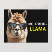 Carte Postale Pas d'Alpaga Cool Prob-Llama avec lunettes de sole (Devant)