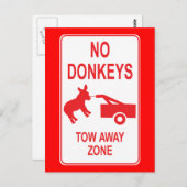 Carte Postale Pas d'ânes : Zone de remorquage (Devant / Derrière)