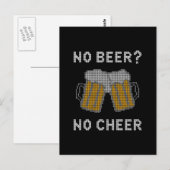 Carte Postale Pas de bière, pas de joie, pull moche (Devant / Derrière)