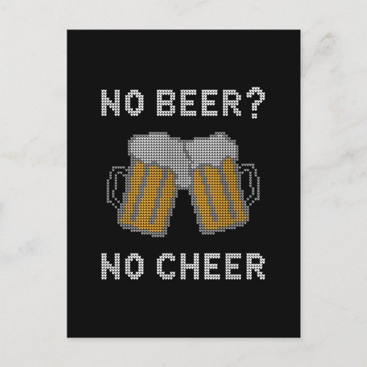 Carte Postale Pas de bière, pas de joie, pull moche (Devant)