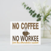 Carte Postale Pas de café Pas d'assistant administratif (Debout devant)