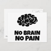 Carte Postale Pas de cerveau pas de douleur (Devant / Derrière)