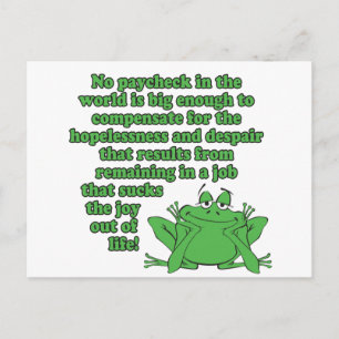 Carte Postale Pas de chèque de paie dans le monde....