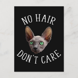 Carte Postale Pas de cheveux s'en fiche Funny Sphynx Chat