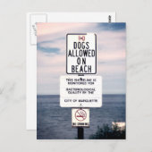 Carte Postale Pas De Chiens Autorisés Sur La Plage (Devant / Derrière)