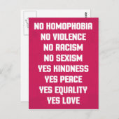 Carte Postale Pas de citation homophobe (Devant / Derrière)
