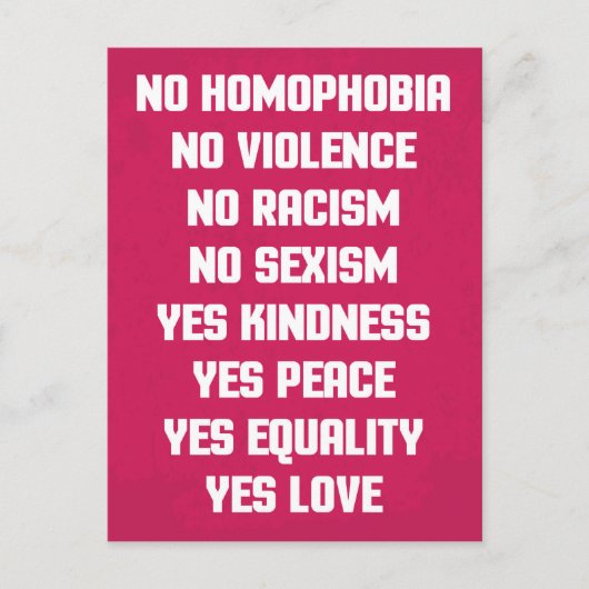 Carte Postale Pas de citation homophobe (Devant)