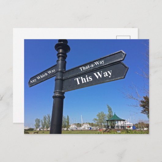 Carte Postale 'Pas de direction' (Devant / Derrière)