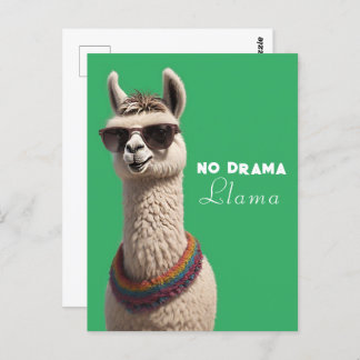 Carte Postale Pas de Drama Llama Funky Alpaca Lunettes de soleil