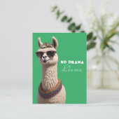 Carte Postale Pas de Drama Llama Funky Alpaca Lunettes de soleil (Debout devant)