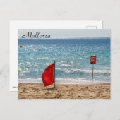 Carte Postale Pas de drapeau rouge nageant sur la plage - Mallor (Devant / Derrière)