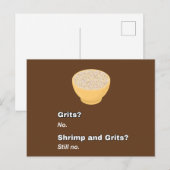 Carte Postale Pas de Grits drôle mignonne (Devant / Derrière)