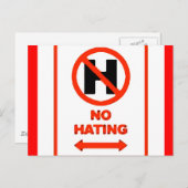 Carte Postale PAS de haine (Devant / Derrière)