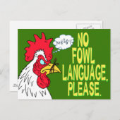 Carte Postale Pas de langue Fowl (Devant / Derrière)