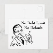 Carte Postale Pas de limite de dette, pas de défaut (Devant / Derrière)