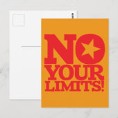 Carte Postale Pas De Limites ! Texte rouge orange BG vertical (Devant / Derrière)