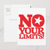 Carte Postale Pas De Limites ! Texte rouge vertical (Devant / Derrière)