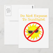 Carte Postale Pas de lunettes de soleil Vampire Goth Humour (Devant / Derrière)