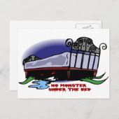 Carte Postale Pas de monstre sous le lit (Devant / Derrière)
