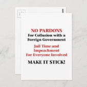 Carte Postale Pas de pardon pour la collusion ! (Devant / Derrière)