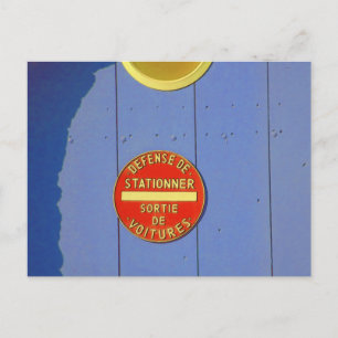 Carte Postale Pas de parking Signal français Porte de garage ble