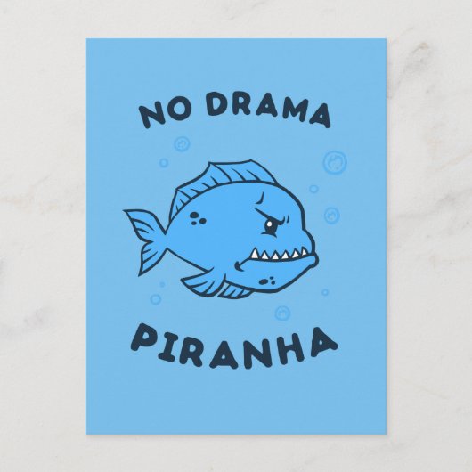 Carte Postale Pas de Piranha dramatique (Devant)