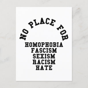 Carte Postale Pas De Place Pour L'Homophobie Citation
