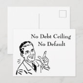 Carte Postale Pas de plafond de la dette, pas de défaut (Devant / Derrière)