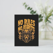 Carte Postale Pas de règlement Pas de Regrets - Wolf Biker Graph (Debout devant)