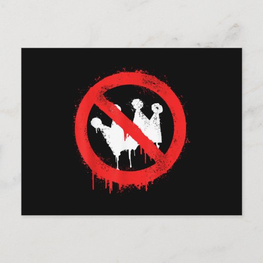 Carte Postale Pas de rois Protester Panneau de stop (Devant)