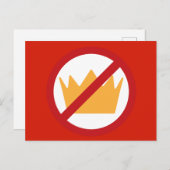 Carte Postale PAS DE ROIS ! Rouge anti-Trump (Devant / Derrière)