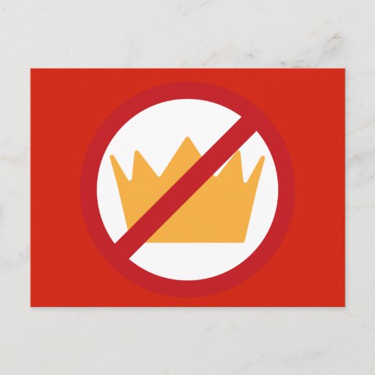 Carte Postale PAS DE ROIS ! Rouge anti-Trump (Devant)