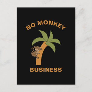 Carte Postale Pas de singe Business drôle Zoo Jungle Animal Pun