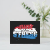 Carte Postale Pas de stress - Mentalité positive rouge blanc ble (Debout devant)