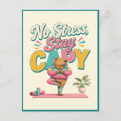 Carte Postale Pas de stress, reste capy ! Yoga Chill Capybara (Devant)